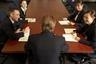 Meeting at conference table