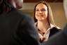 Woman being interviewed