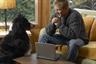Man, dog, laptop