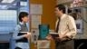 Two employees commiserating about the company merger.